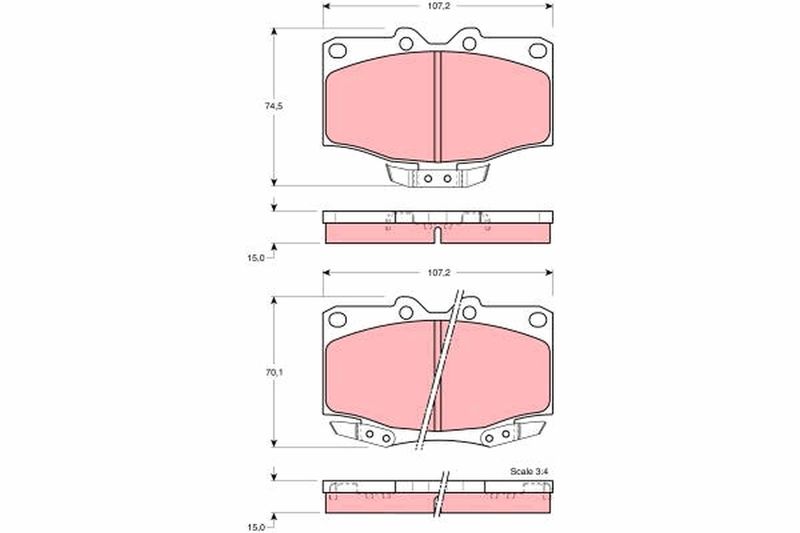 TRW GDB1133 Brake Pad Set, disc brake