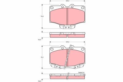 Brake Pad Set, disc brake TRW GDB1133