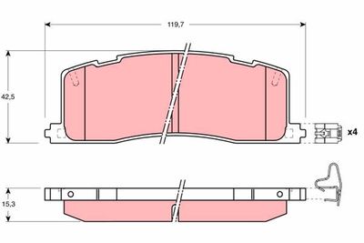 Brake Pad Set, disc brake TRW GDB1138