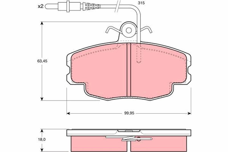 TRW GDB114 Brake Pad Set, disc brake