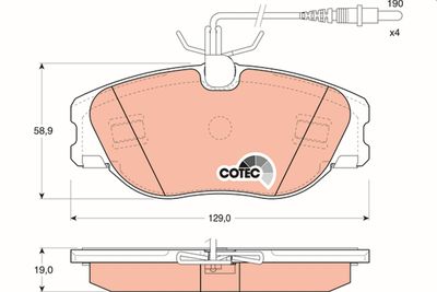 Brake Pad Set, disc brake TRW GDB1148