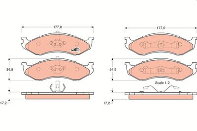 Brake Pad Set, disc brake TRW GDB1153