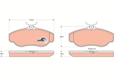 Brake Pad Set, disc brake TRW GDB1156