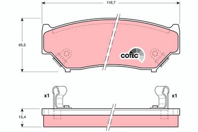 Brake Pad Set, disc brake TRW GDB1174