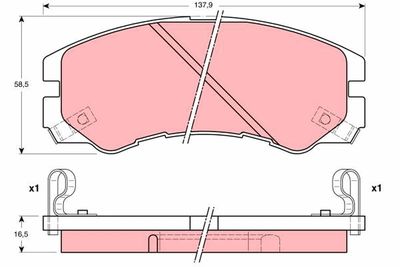 Brake Pad Set, disc brake TRW GDB1186