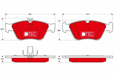 Brake Pad Set, disc brake TRW GDB1205DTE