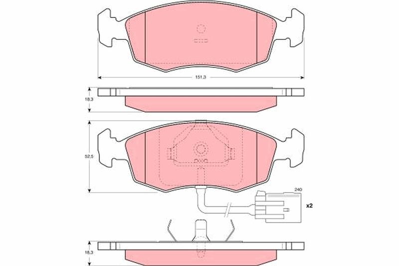 TRW GDB1208 Brake Pad Set, disc brake