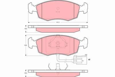 Brake Pad Set, disc brake TRW GDB1208
