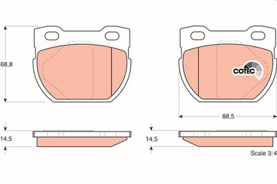 Brake Pad Set, disc brake TRW GDB1209