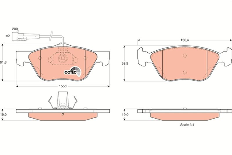 TRW GDB1212 Brake Pad Set, disc brake