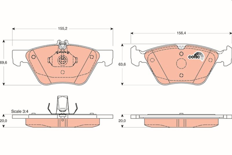 TRW GDB1215 Brake Pad Set, disc brake