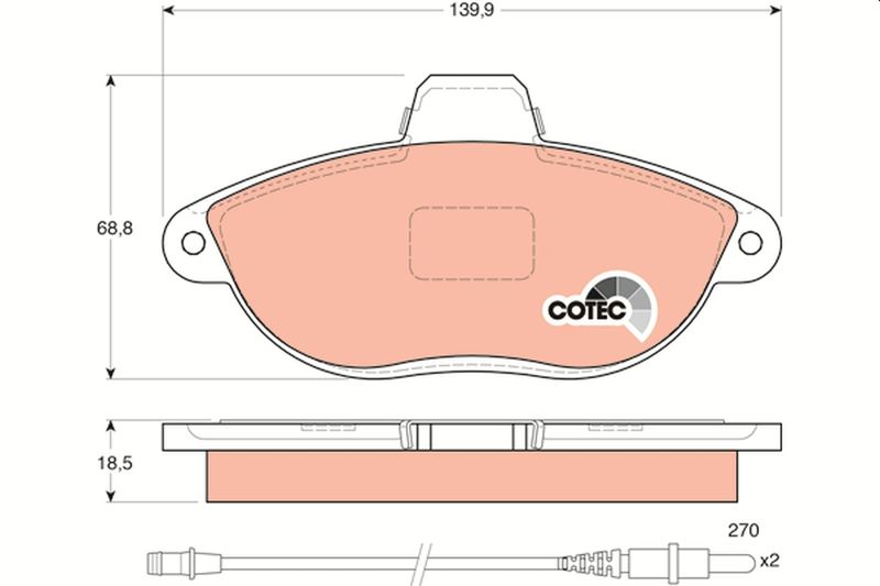 TRW GDB1216 Brake Pad Set, disc brake