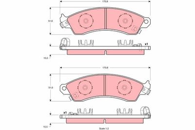 Brake Pad Set, disc brake TRW GDB1226