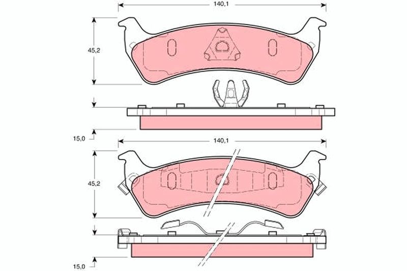 TRW GDB1238 Brake Pad Set, disc brake