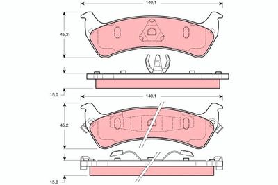 Brake Pad Set, disc brake TRW GDB1238