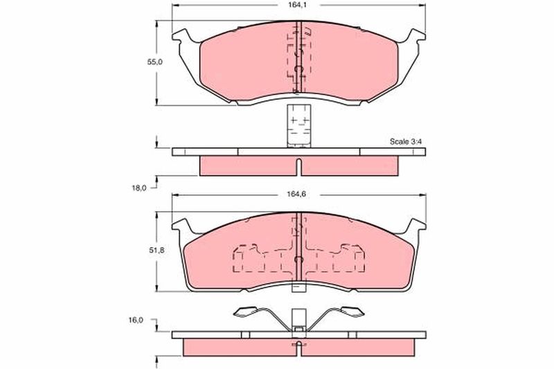 TRW GDB1244 Brake Pad Set, disc brake