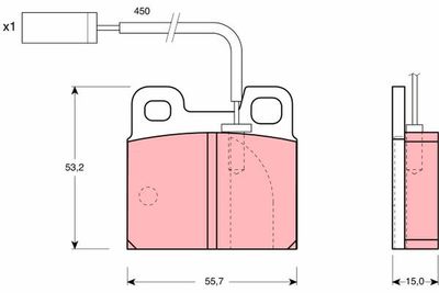 Brake Pad Set, disc brake TRW GDB1250