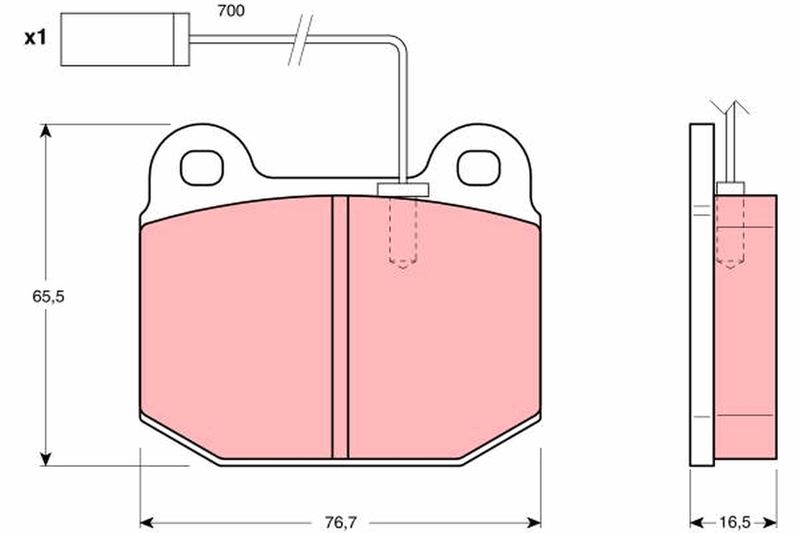 TRW GDB1253 Brake Pad Set, disc brake