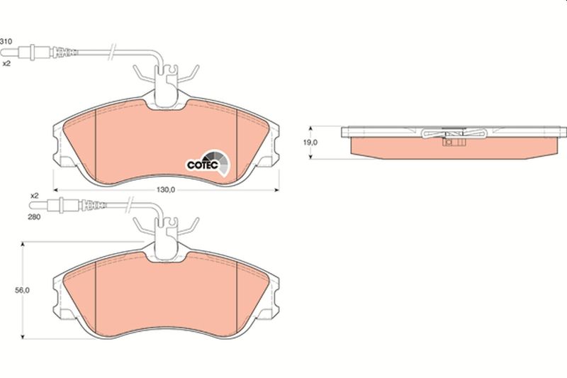 TRW GDB1260 Brake Pad Set, disc brake