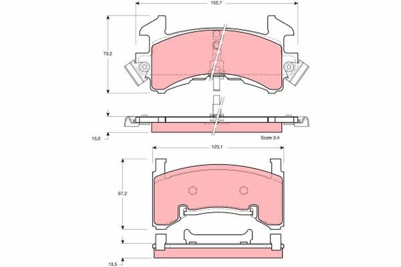 TRW GDB1272 Brake Pad Set, disc brake