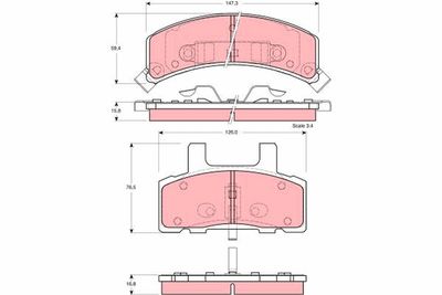 Brake Pad Set, disc brake TRW GDB1273