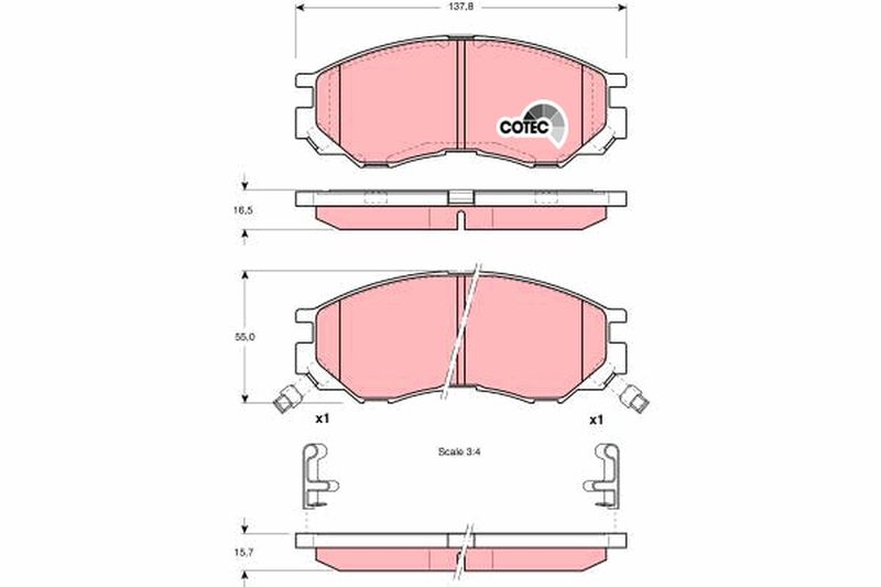 TRW GDB1286 Brake Pad Set, disc brake