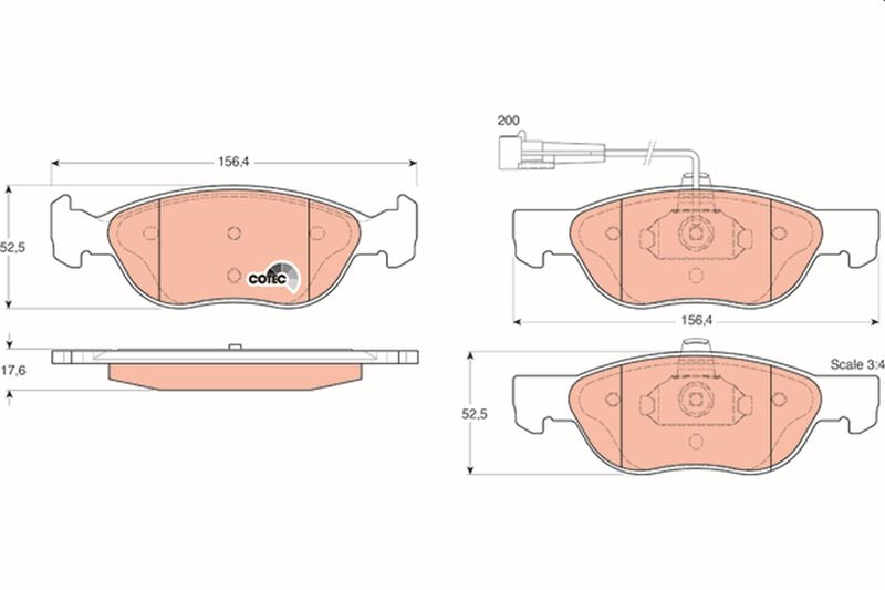 TRW GDB1290 Brake Pad Set, disc brake