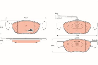 Brake Pad Set, disc brake TRW GDB1290