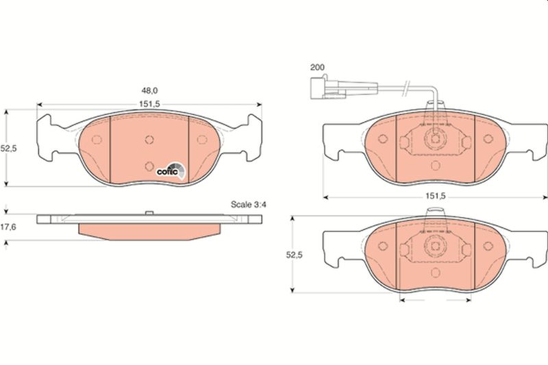 TRW GDB1291 Brake Pad Set, disc brake