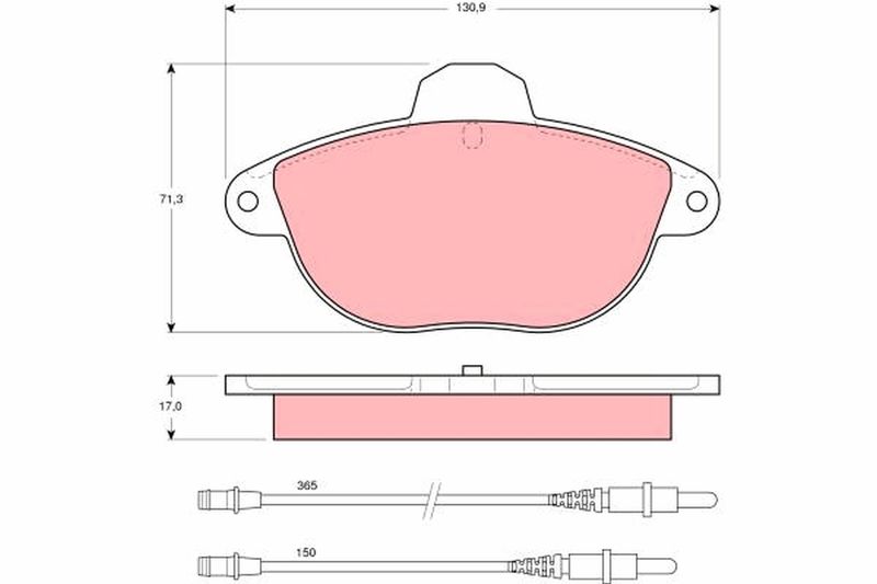 TRW GDB1301 Brake Pad Set, disc brake