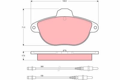 Brake Pad Set, disc brake TRW GDB1301