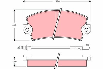 Brake Pad Set, disc brake TRW GDB1303