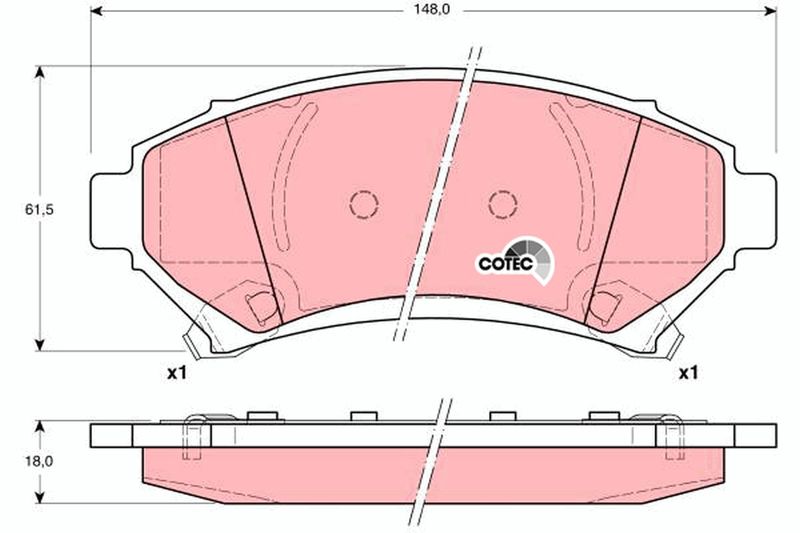 TRW GDB1308 Brake Pad Set, disc brake