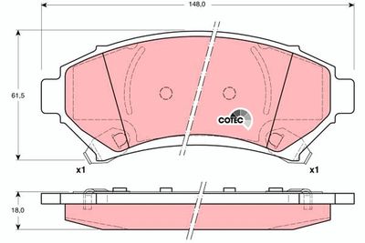 Brake Pad Set, disc brake TRW GDB1308