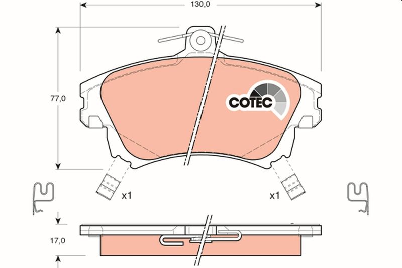 TRW GDB1313 Brake Pad Set, disc brake