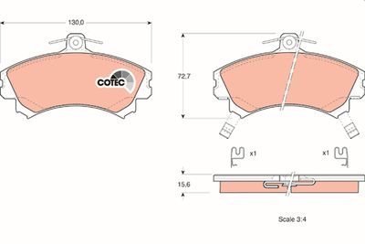 Brake Pad Set, disc brake TRW GDB1317