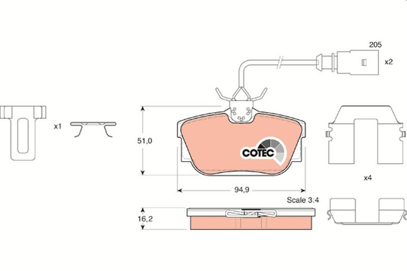 TRW GDB1326 Brake Pad Set, disc brake