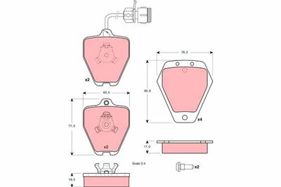 Brake Pad Set, disc brake TRW GDB1329