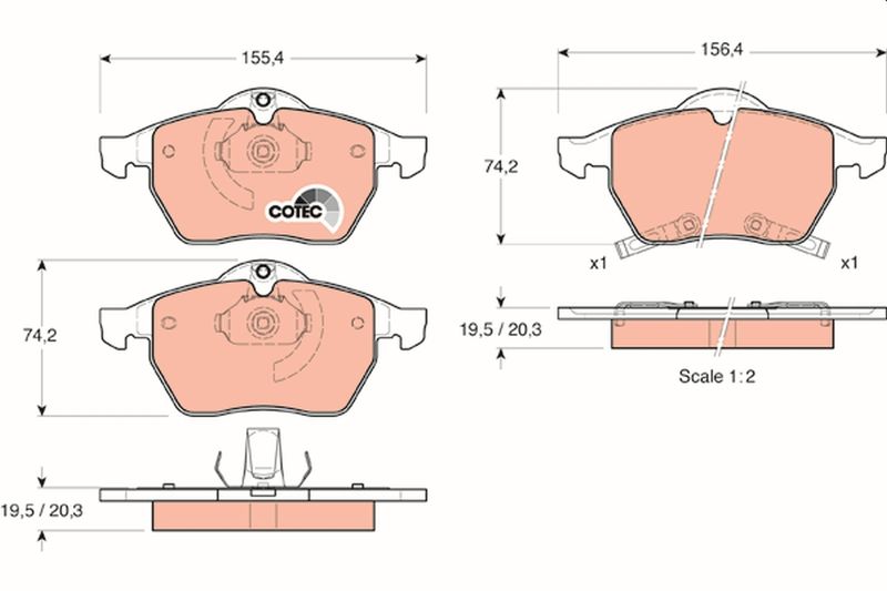 TRW GDB1342 Brake Pad Set, disc brake