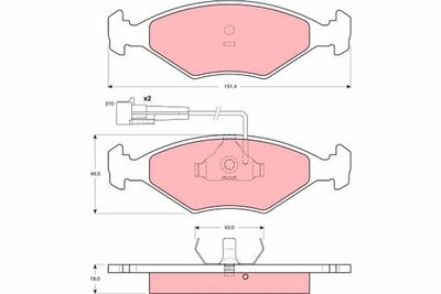 Brake Pad Set, disc brake TRW GDB1347