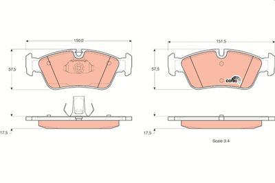 Brake Pad Set, disc brake TRW GDB1348
