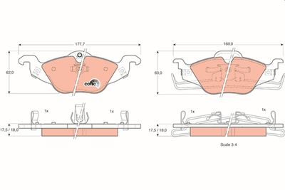 Brake Pad Set, disc brake TRW GDB1351