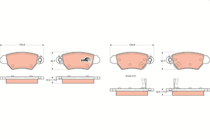 TRW GDB1352 Brake Pad Set, disc brake