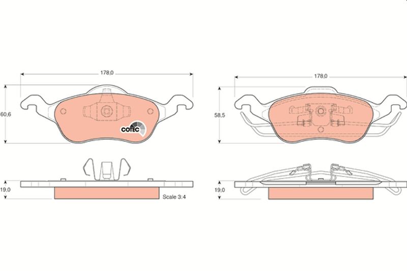 TRW GDB1358 Brake Pad Set, disc brake