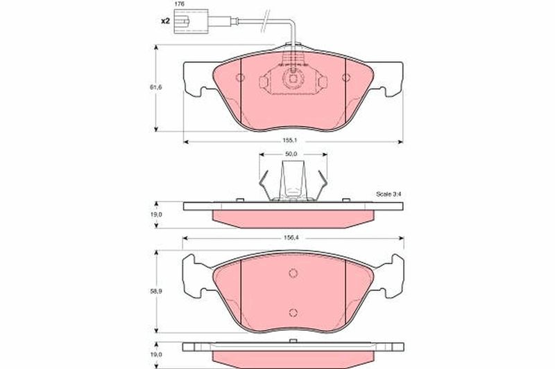 TRW GDB1362 Brake Pad Set, disc brake