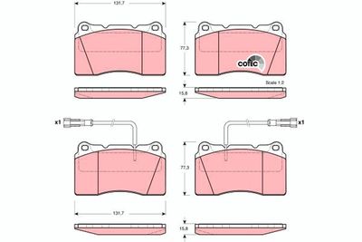 Brake Pad Set, disc brake TRW GDB1363