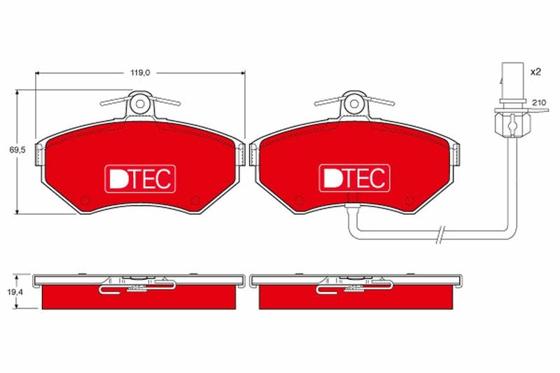 TRW GDB1366DTE Brake Pad Set, disc brake
