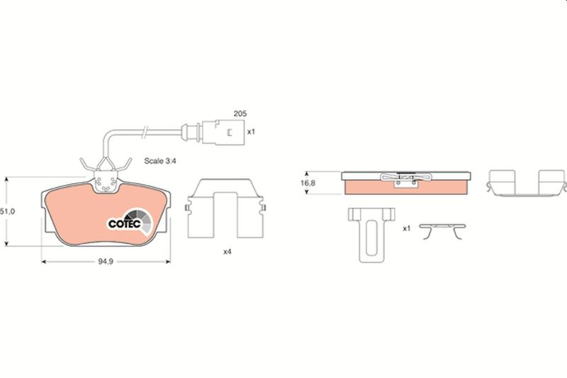 TRW GDB1369 Brake Pad Set, disc brake