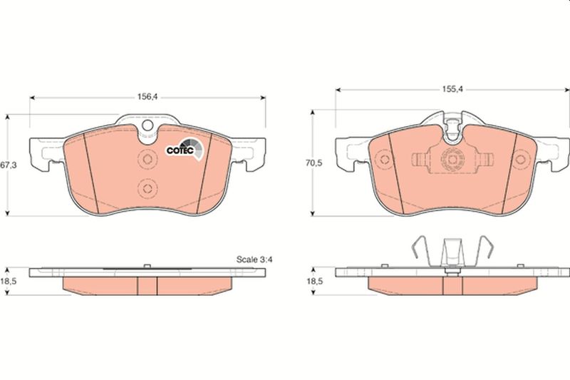 TRW GDB1374 Brake Pad Set, disc brake