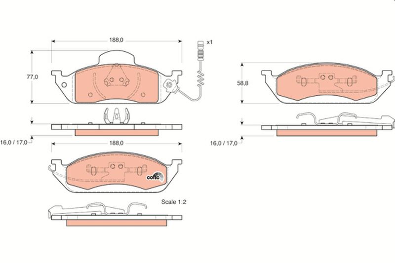 TRW GDB1378 Brake Pad Set, disc brake